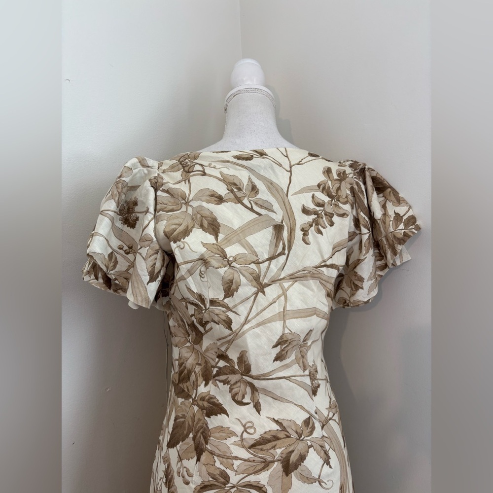 Tuckernuck Dune Breeze Cotton Linen Lily Dress In Cream Botanical Size Large NWT - Picture 9 of 13